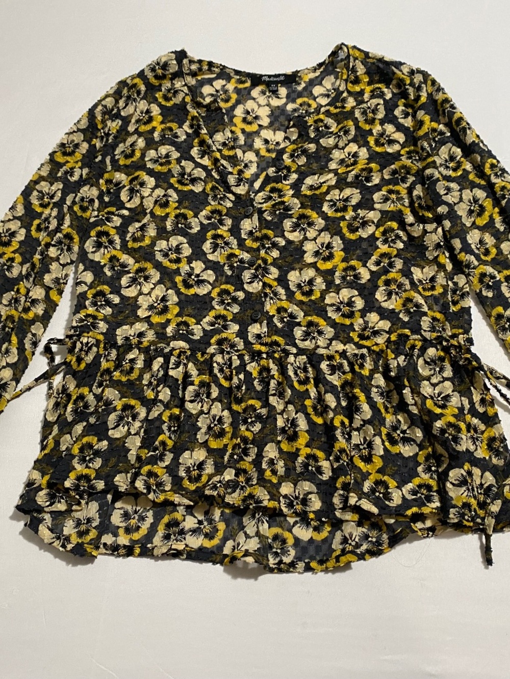 Madewell Sheer Floral Blouse – Size XS